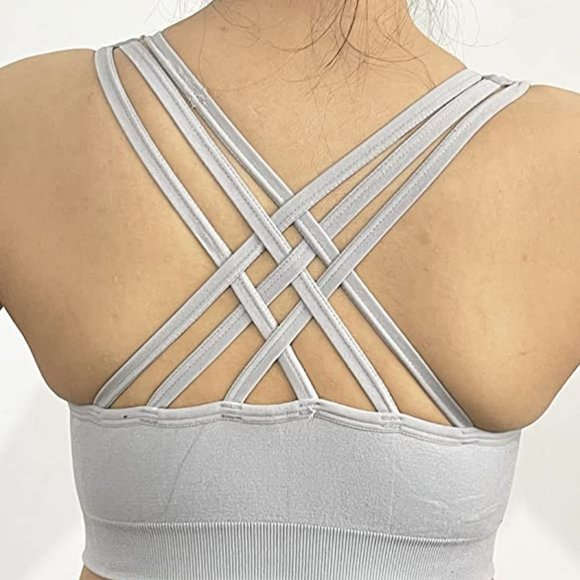 AKAMC 3 Pack Med Support Cross Back Wire Fee Removable Cups Sport Bras A193-72 - Picture 6 of 14